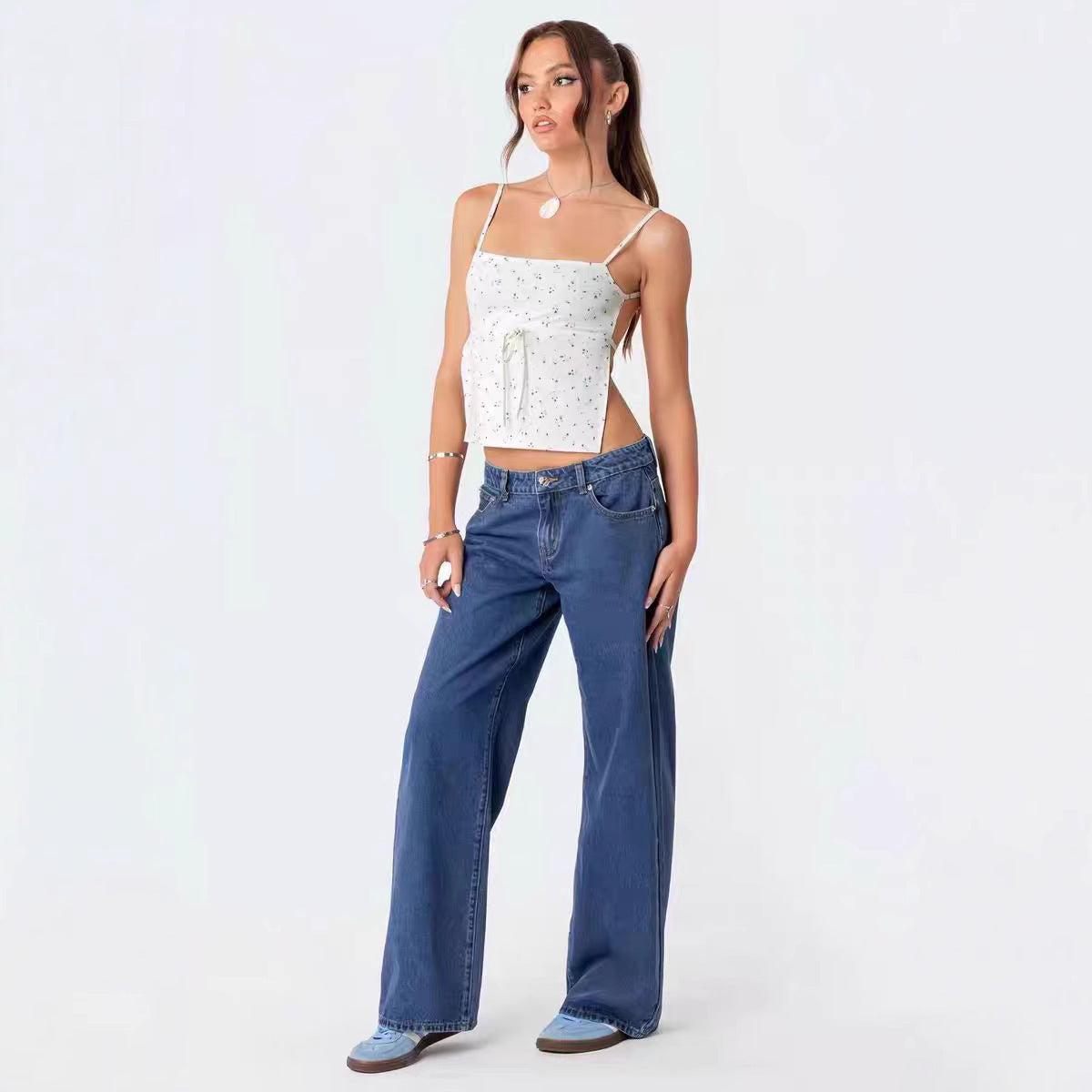 Low Waist Wide Leg Jeans For Women